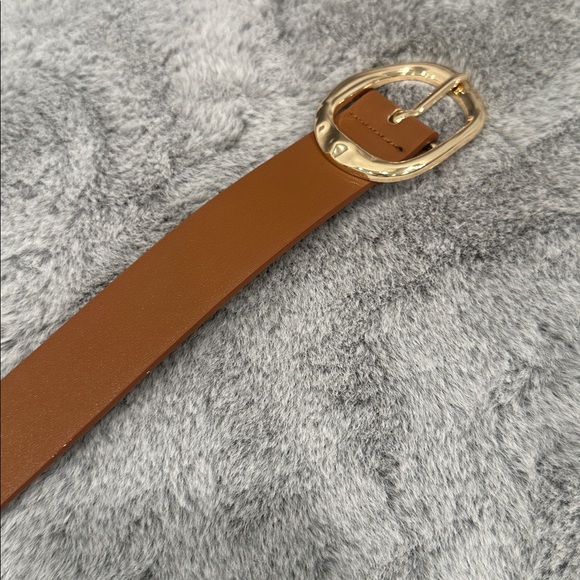 Elegant Brown Belt with Gold Buckle - Picture 3 of 3
